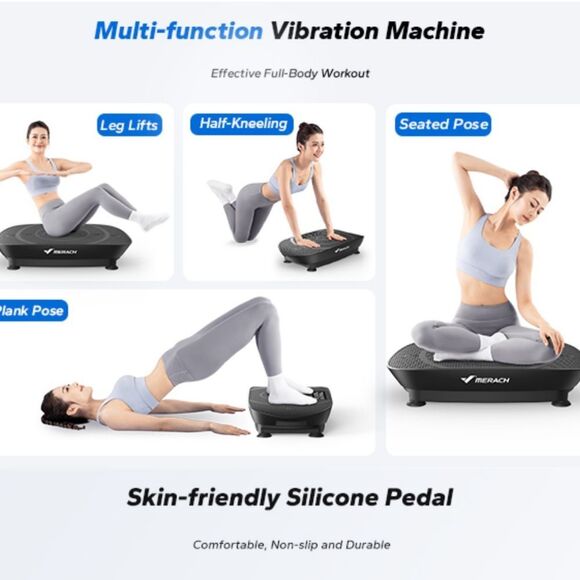 MERACH 2398 Slim Vibration Plate Exercise Machine/Lymphatic Drainage, Black. NIB - Picture 3 of 16